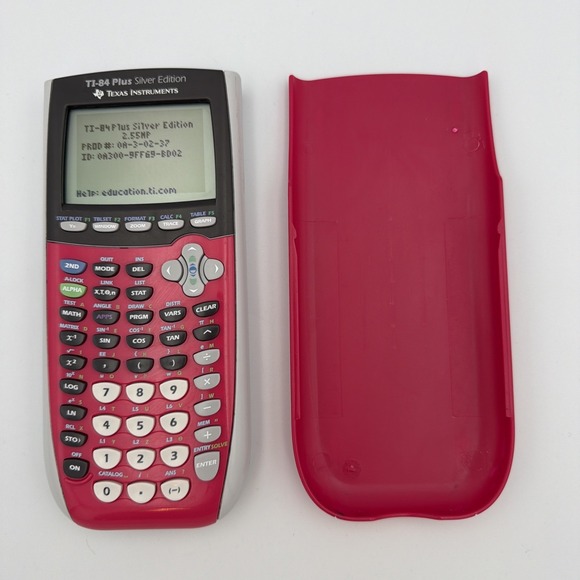 Texas Instruments TI-84 Plus Silver Edition Pink Graphing Calculator Cover Works